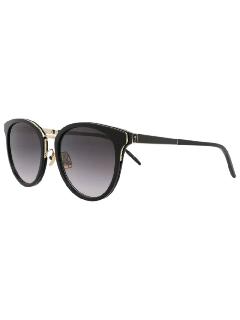 New Saint Laurent Women's Sunglasses Round Oval Acetate Frame Black Black Grey
